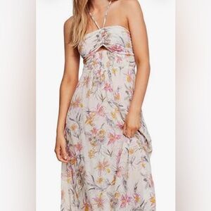 Free People Floral Maxi Dress - Pink and Yellow